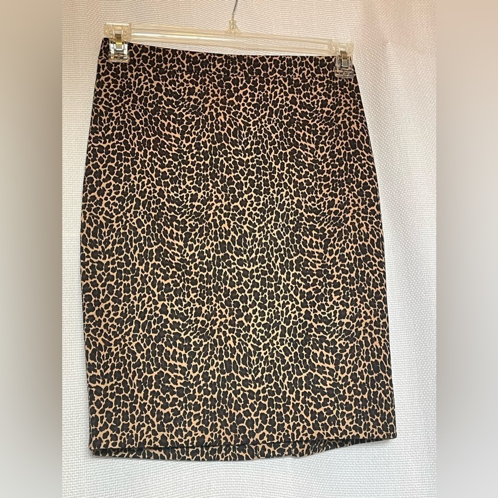 J Crew leopard print pencil skirt